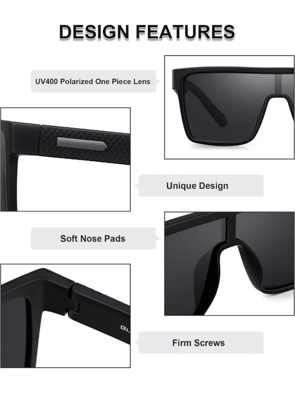 Trendy Oversized Polarized Sunglasses for Men & Women | Flat Top Shield Design